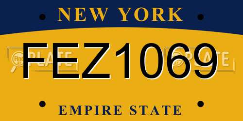 FEZ1069 New York License Plate