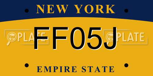 FF05J New York License Plate