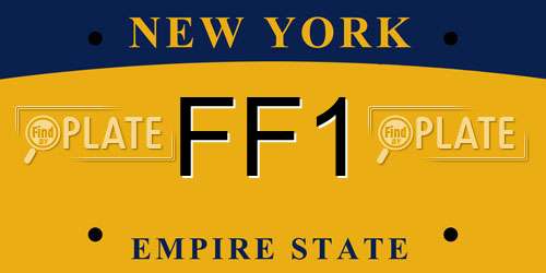 FF1 New York License Plate