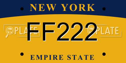 FF222 New York License Plate