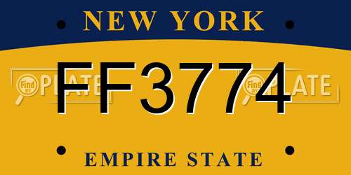 FF3774 New York License Plate