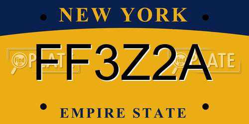 FF3Z2A New York License Plate