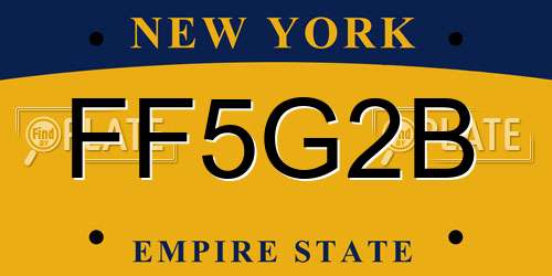 FF5G2B New York License Plate