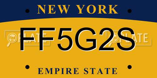FF5G2S New York License Plate