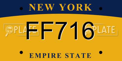 FF716 New York License Plate