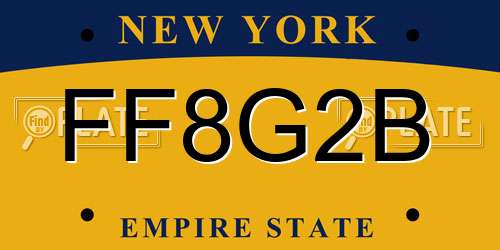 FF8G2B New York License Plate
