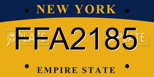 FFA2185 New York License Plate