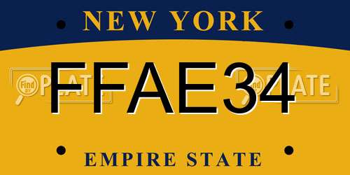 FFAE34 New York License Plate