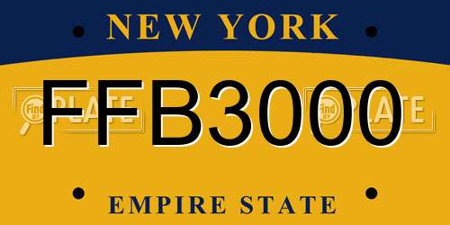 FFB3000 New York License Plate