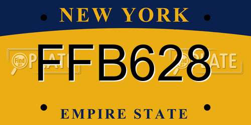 FFB628 New York License Plate