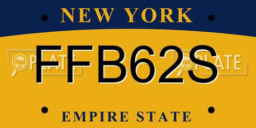 FFB62S New York License Plate