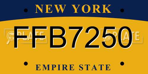 FFB7250 New York License Plate
