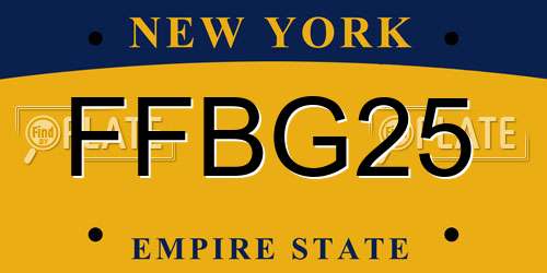 FFBG25 New York License Plate