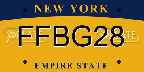 FFBG28 New York License Plate
