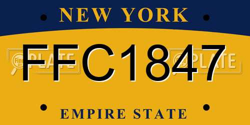FFC1847 New York License Plate