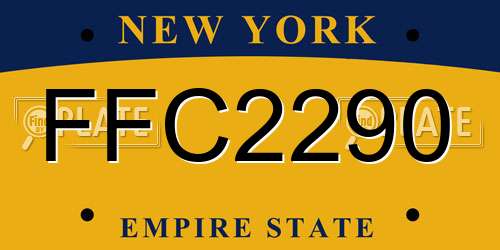 FFC2290 New York License Plate