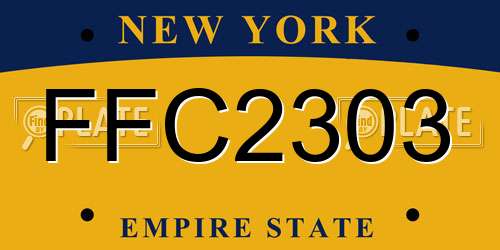 FFC2303 New York License Plate