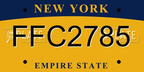 FFC2785 New York License Plate
