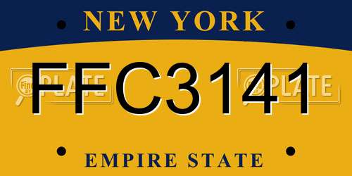 FFC3141 New York License Plate