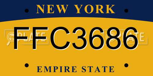 FFC3686 New York License Plate