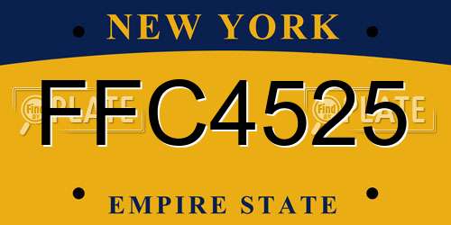 FFC4525 New York License Plate