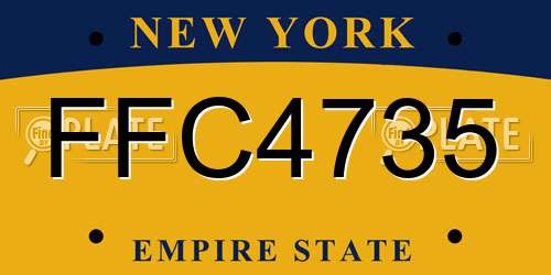 FFC4735 New York License Plate