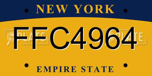 FFC4964 New York License Plate