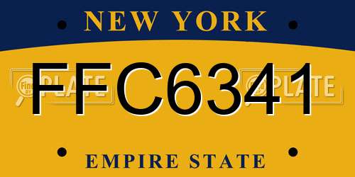 FFC6341 New York License Plate