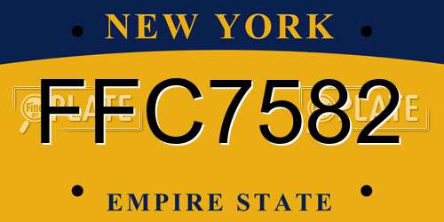 FFC7582 New York License Plate