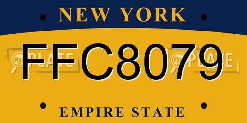 FFC8079 New York License Plate