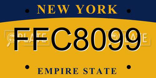 FFC8099 New York License Plate