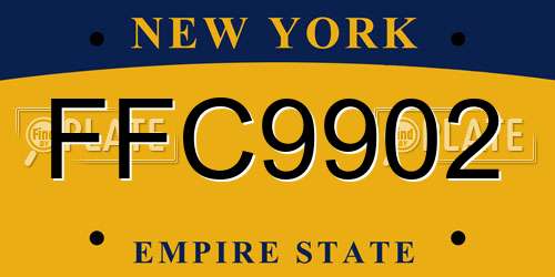 FFC9902 New York License Plate