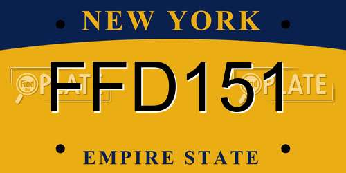 FFD151 New York License Plate