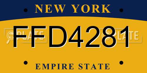 FFD4281 New York License Plate