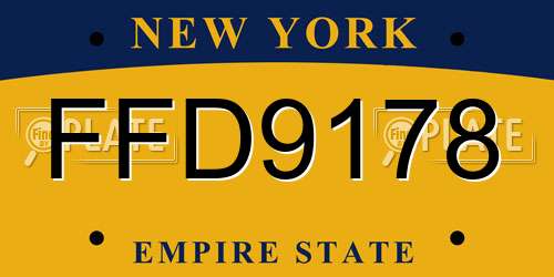 FFD9178 New York License Plate