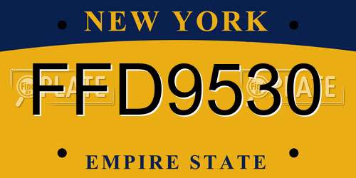FFD9530 New York License Plate