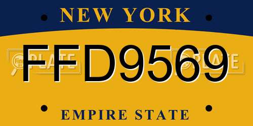 FFD9569 New York License Plate