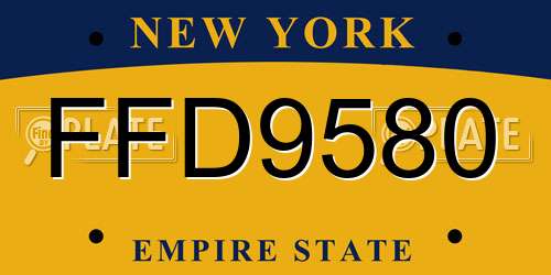 FFD9580 New York License Plate