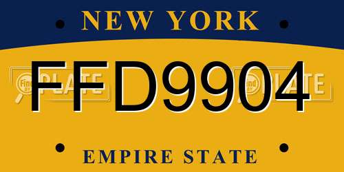 FFD9904 New York License Plate