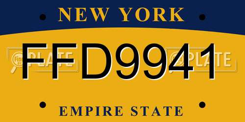 FFD9941 New York License Plate