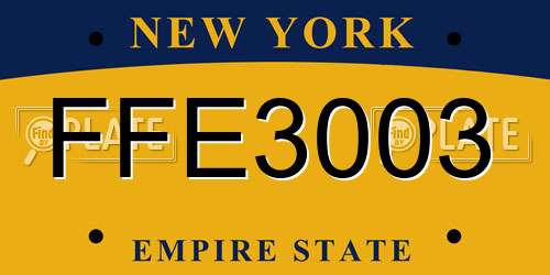 FFE3003 New York License Plate