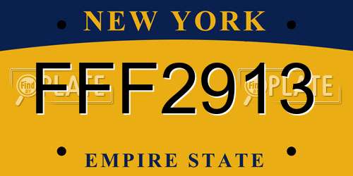 FFF2913 New York License Plate