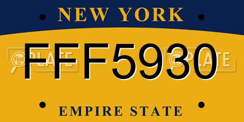 FFF5930 New York License Plate