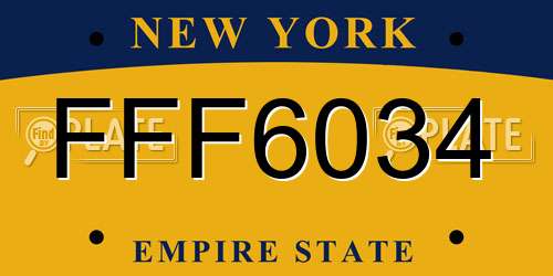 FFF6034 New York License Plate