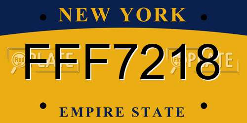 FFF7218 New York License Plate