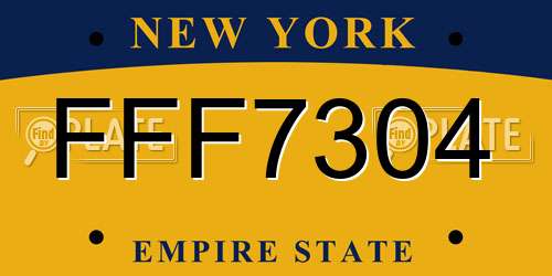 FFF7304 New York License Plate
