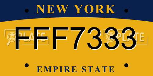 FFF7333 New York License Plate
