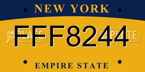 FFF8244 New York License Plate