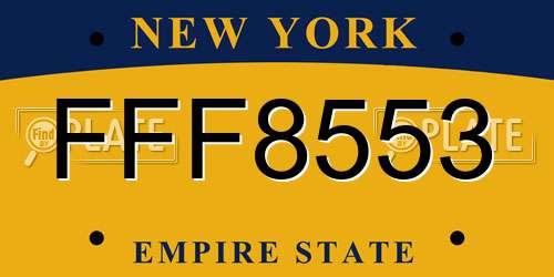 FFF8553 New York License Plate