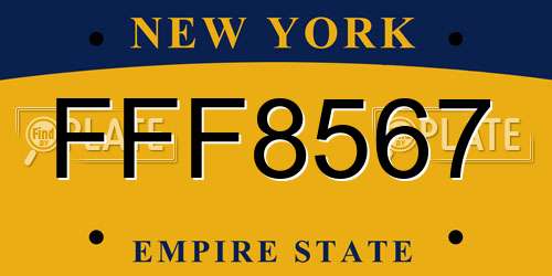 FFF8567 New York License Plate